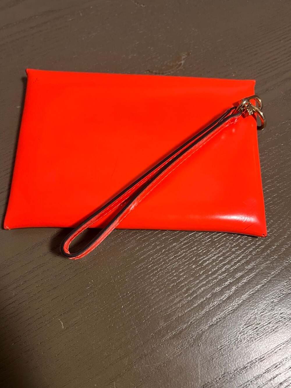 BCBGMAXAZRIA Red Patent Leather Envelope Wristlet Clutch